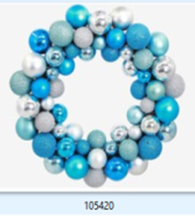 Christmas Ball Wreath,34.5X34.5X7Cm #105427