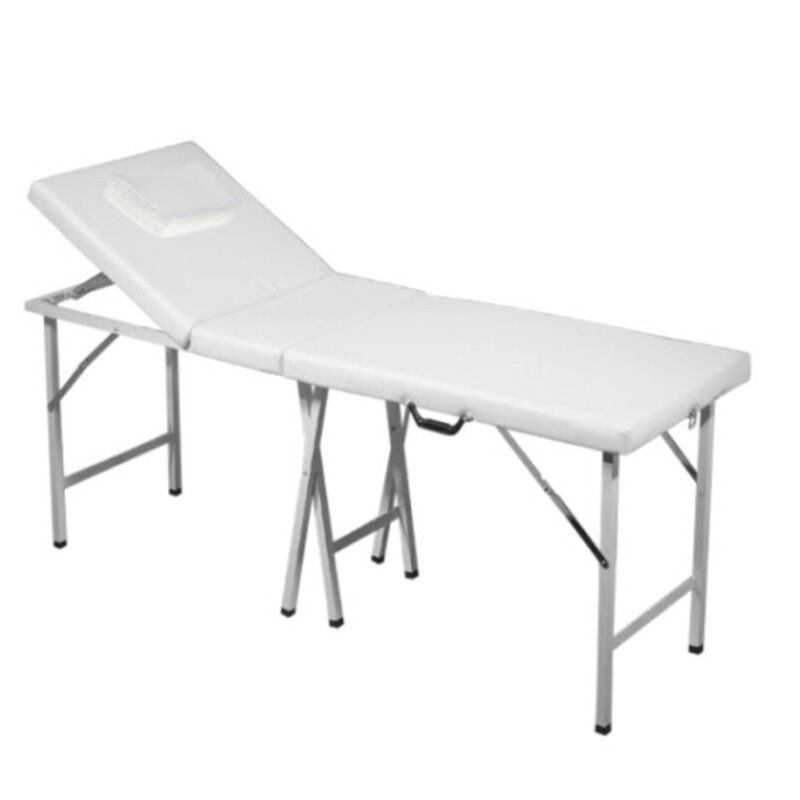 Massage Table Bed Couch Lightweight Aluminium Folding Adjustable Portable Beauty (White) WB-3375
