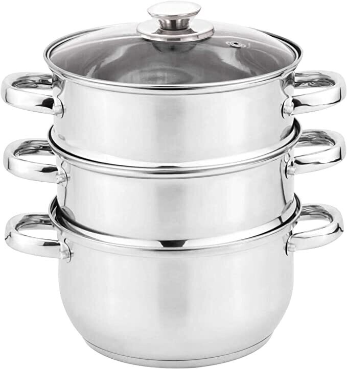 Vinod Cookware 3 Tier Steamer Silver 20cm