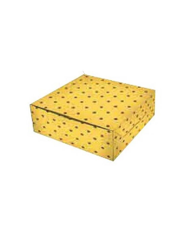 Generic Cake Box - 35 X 35 X 12cm, Printed Yellow Polka Dots, Model MPPCX007