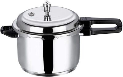 Vinod Pressure Cooker Stainless Steel – Outer Lid - 5 Liter – Induction Base Cooker – Indian Pressure Cooker – Sandwich Bottom – Best Used For Indian Cooking, Soups, and Rice Recipes, Quinoa