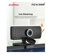 Cliptec 1080P Full H Wide-Angle webcam (HALLO)-BLACK CL-CAM-RZW388-BK