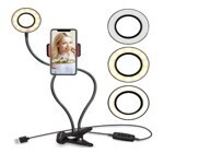 Clamp Phone Holder with Ring Light | Phone charging Station SH-12WSL