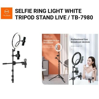 Mcdodo TB-7980 Mobile Phone Selfie Ring Light with Tripod Stand(with Mic clip)