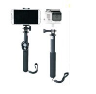 Generic 4-section Aluminium selfie stick with nice smart phone mount. (flat Knob to lock the smartphone mount) LS-230MA