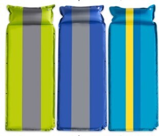 Self Inflatable Air Mat (Double) For 2 Persons.Size: 180Cm X 126Cm Color Green/Blue  KST-S4027-2PAX