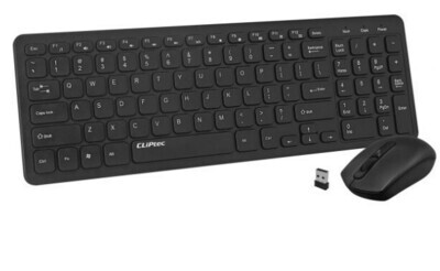 CLIPTEC RZK363 Ultra-slim Wireless Multimedia Silent Keyboard And Mouse Combo Set (Compact-airxilent)-black