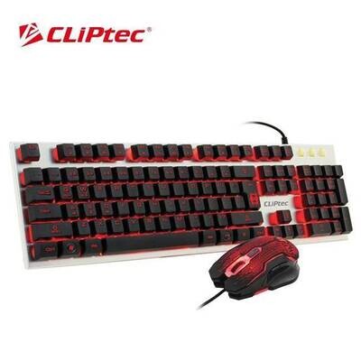 CLiPtec USB Illuminated Gaming Keyboard And Mouse Combo Set (RGK700)