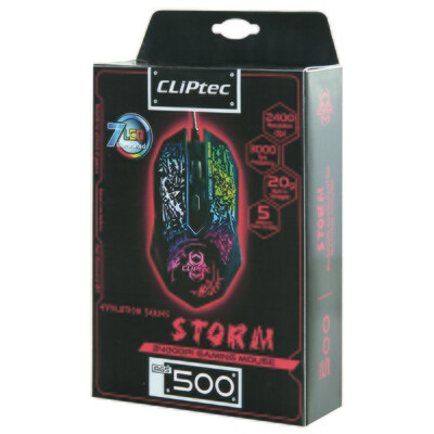CLiPtec STORM 2400dpi Illuminated Gaming Mouse-RGS500 (Black)