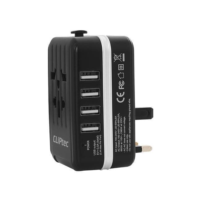 Cliptec GZJ180 Travelling Plug Adaptor with 4 USB: Your Ultimate Travel Companion