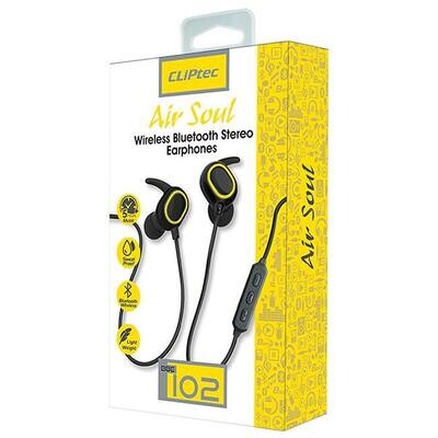 CLiPtec AIR-SOUL Wireless Bluetooth Stereo Earphones BBE102 YELLOW