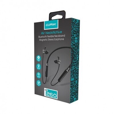 CLiPtec AIR-NECKACTIVE Bluetooth 5.0 Flexible Neckband Magnetic Stereo Earphone BNE260
