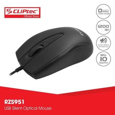 CLiPtec XILENT SCROLL 1200dpi Silent Optical Mouse RZS951