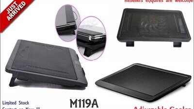 Notebook M119A Laptop Cooling Pad SLIM design Silent Fan With USB socket Blue Light Fits