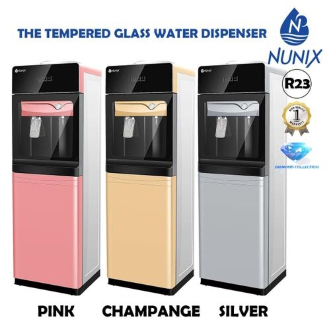 Nunix tempered glass water dispenser Hot & Normal & COLD R23c PINK ROSE GOLD