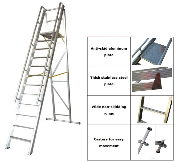 Sunpower Aluminium Folding Platform And Step Ladder, 3.5M Standing Height RLAP-D-35