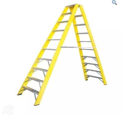 Sunpower fiberglass step ladder with aluminium steps 2.7m RLFP-M-09