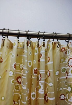 High quality shower curtain printed beige color 165x200cm