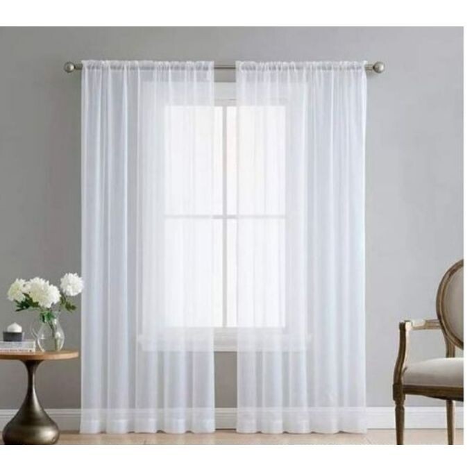 Generic Curtain Sheer 1piece - White size L190cm xH240cm