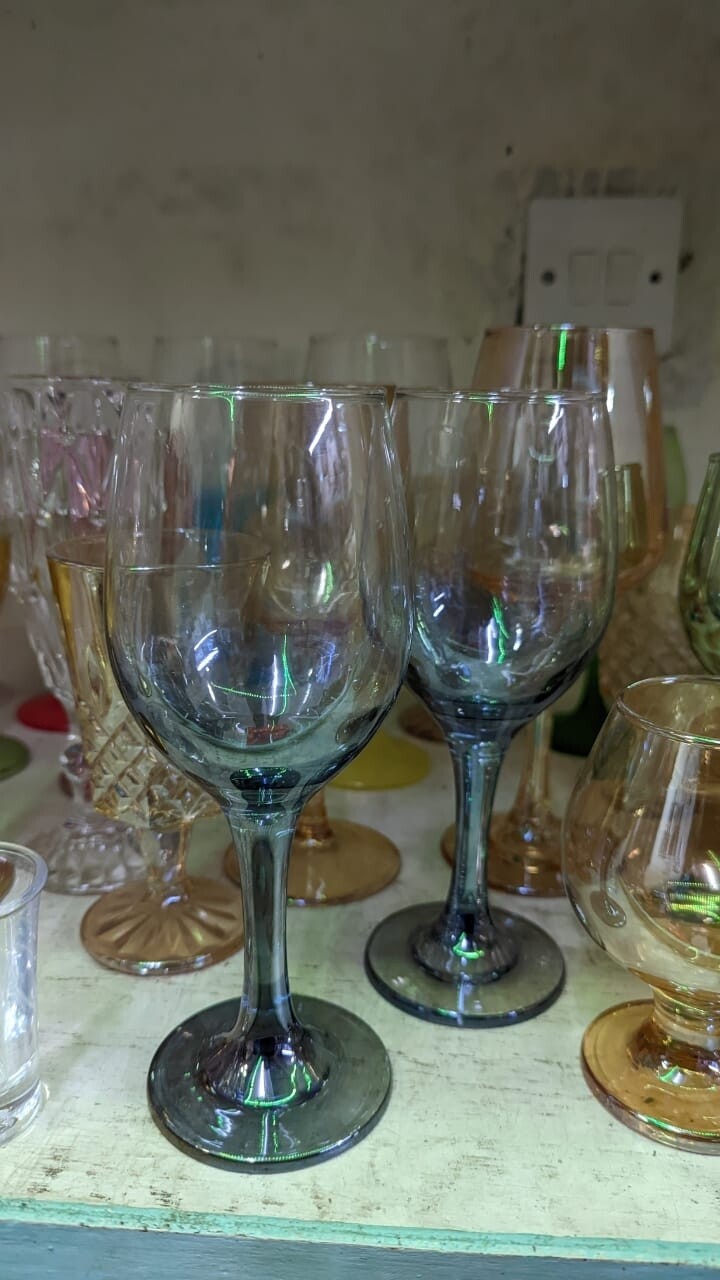 High grade Wine glasses 6pcs gift set crystal blue