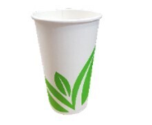 ST- PLA White HD Paper Cups 12 oz - Disposable, Biodegradable | Pack of 25 PCS with lids (Approx 360 ML)