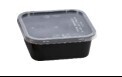 Super Touch black microwavable container square 250ml with clear PP lid 25pcs STPL177