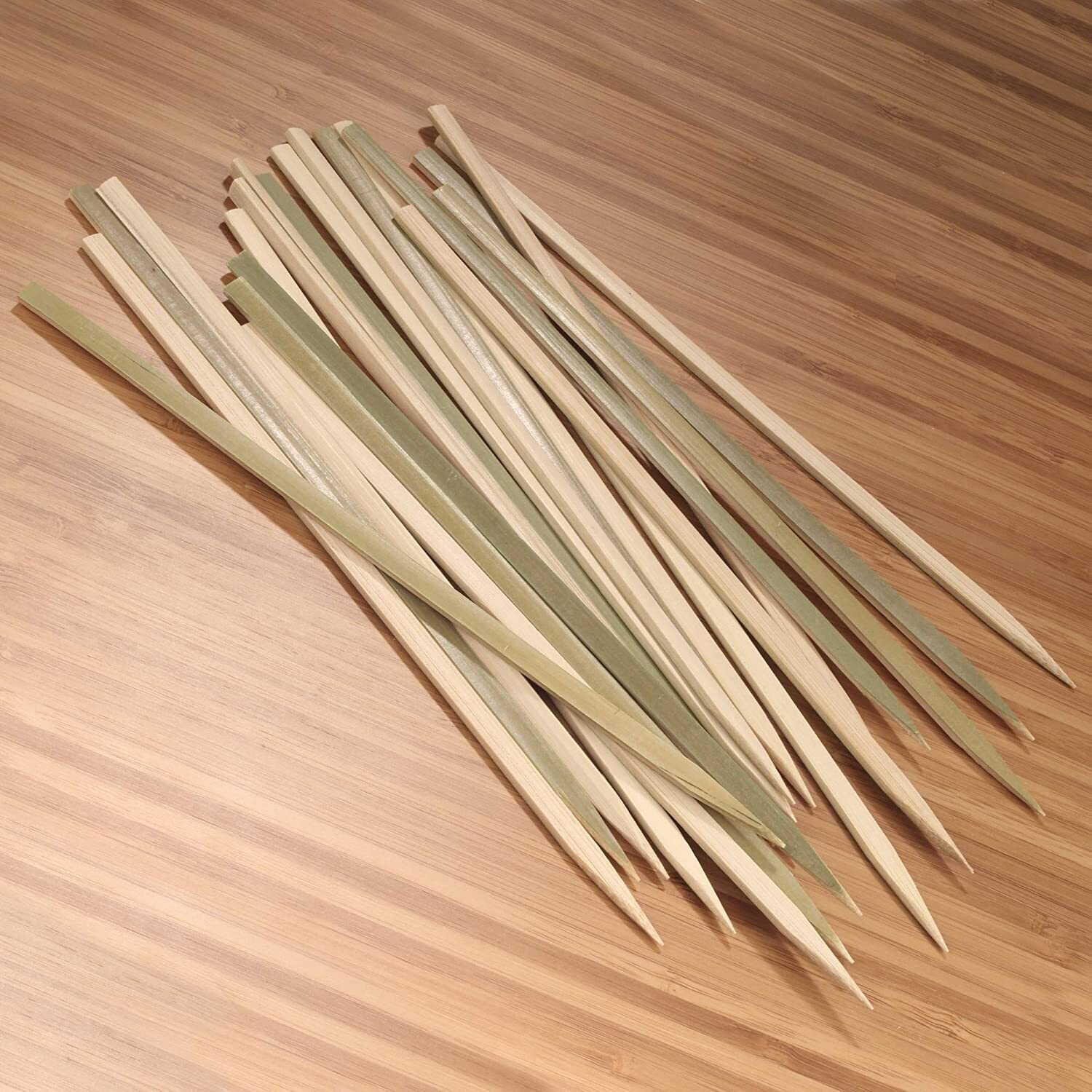 Super Touch Barbecue Bamboo Broad Flat Skewers 15"x3mm - Pack of 50pcs (STBW010A) - Disposable Cutlery for Grilling