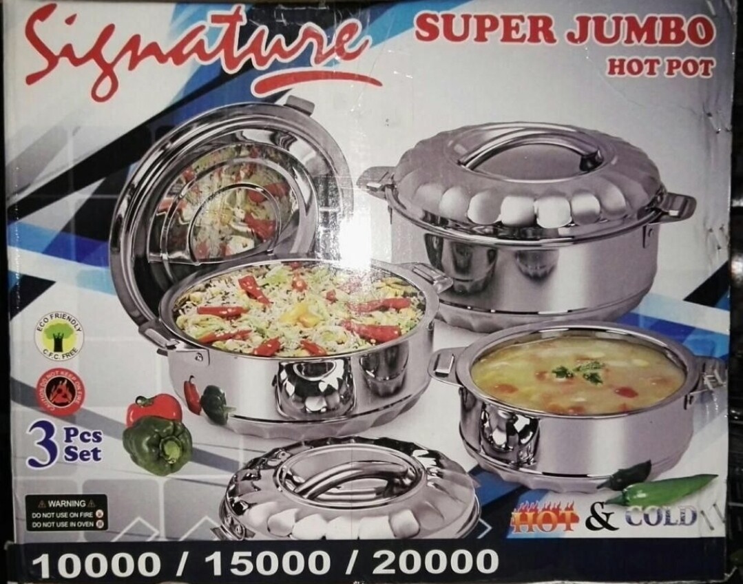 Signature Stainless steel super Jumbo hot pot set 3pcs 10L | 15L | 20L
