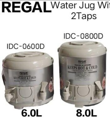 Regal Hot & Cold water jug with 2 taps 6L