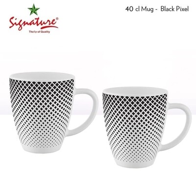 Signature 40cl mugs black pixel 6pcs