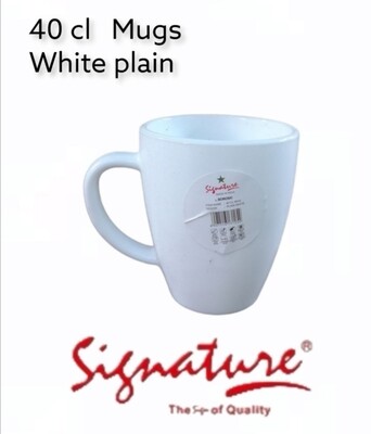 Signature plain white 40cl mug 6pcs
