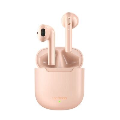 Mcdodo HP7882 Dynamic Series IP54 Waterproof Noise Reduction Touch Control Bluetooth TWS Earphone With QI Wireless Charge. PINK