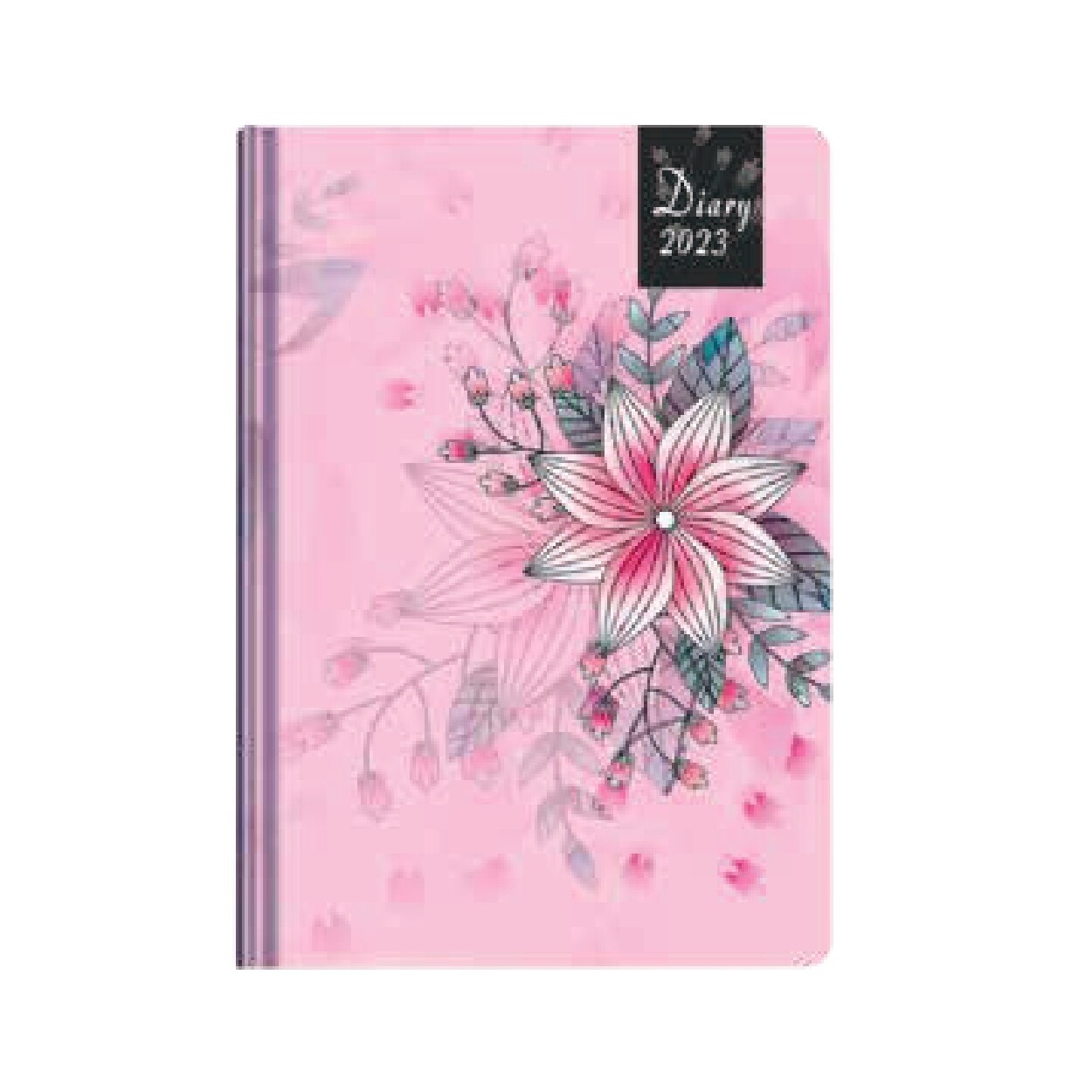 Office point A4 diary 2023 art cover Pink &amp; Flowery CORAL