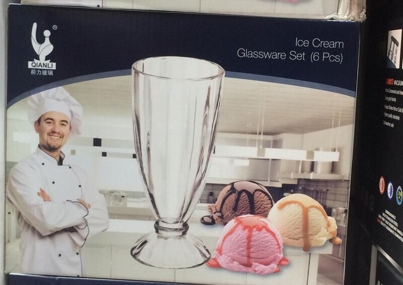 Qianli Ice Cream Glass Cup 6-Piece Set  380ml  (7760)