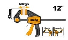 INGCO 63x300mm Quick Bar Clamp HQBC01602 - Fast and Secure Clamping Solution