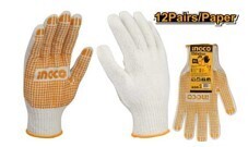 Ingco Knitted & PVC dots gloves HGVK05