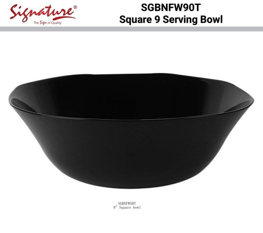 Signature 9" Square Serving Bowl Black Opal Ware - Model SGBNFW90T