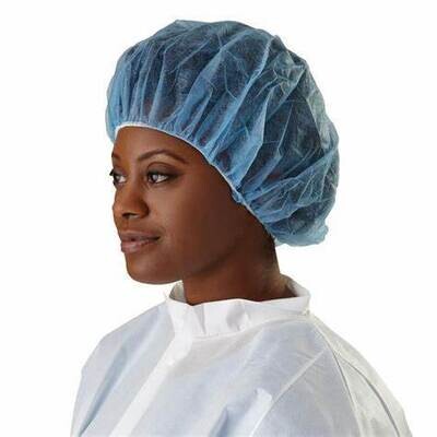 Hair Net (Non-Woven) Clip Cap - Pack of 1000 Bouffant Caps - Dustproof, Latex-Free, Blue - Model BOUFFANT-BE