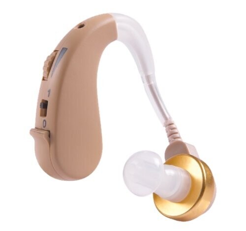 BTE hearing aid adjustable volume. can be worn on either ear USES L1154 / LR44 / G13 / A76 BATTERIES  SC-VHP-202