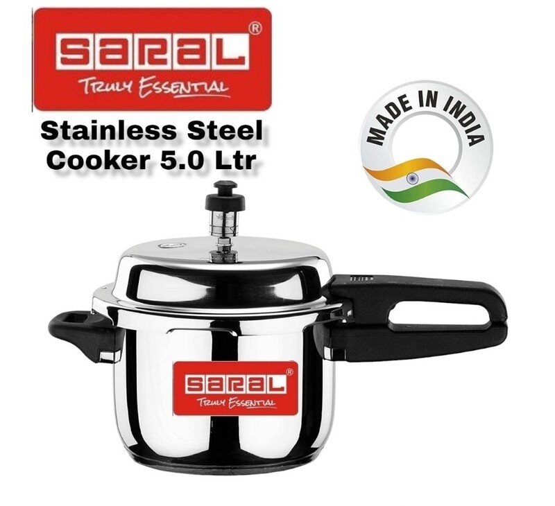 Saral 5.0 Ltr Stainless Steel Pressure Cooker Anko Retail