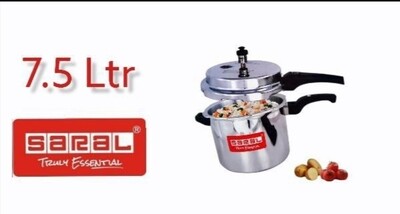 Saral Aluminum Pressure Cooker 7.5L - Efficient Cooking Made Easy