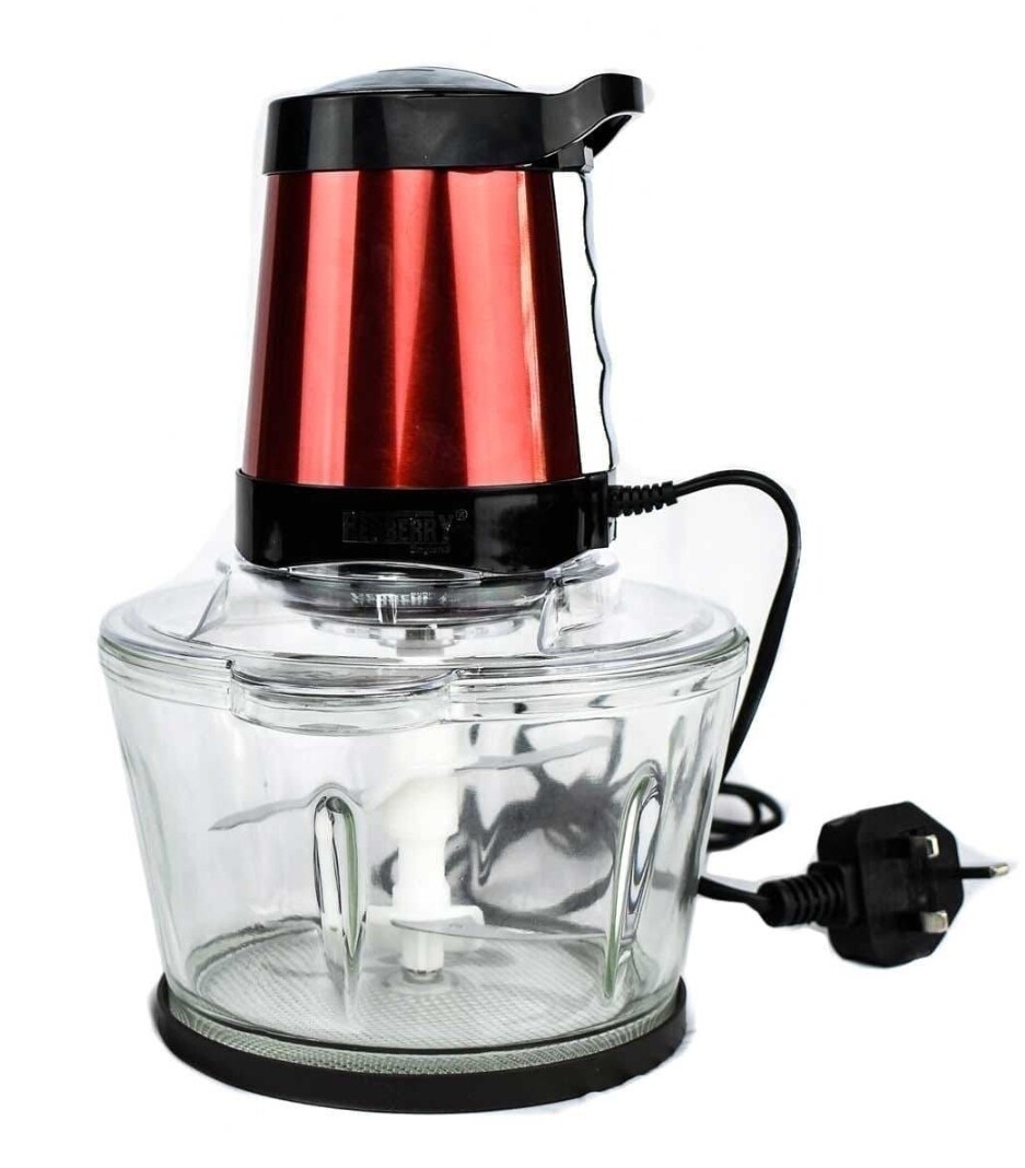 Redberry electric food chopper with glass bowl 1.8L