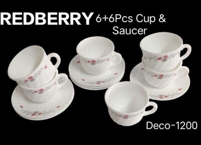 Cup & Saucer Tea set Redberry 12pcs cup & saucer set 6 cups and 6 saucers #1200