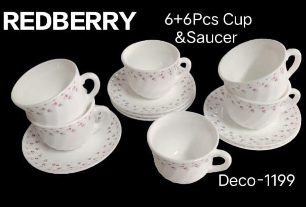 Redberry 12pcs cup & saucer set deco 1199