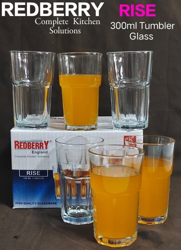 Redberry Rise 300ml Glass Tumbler 6pcs