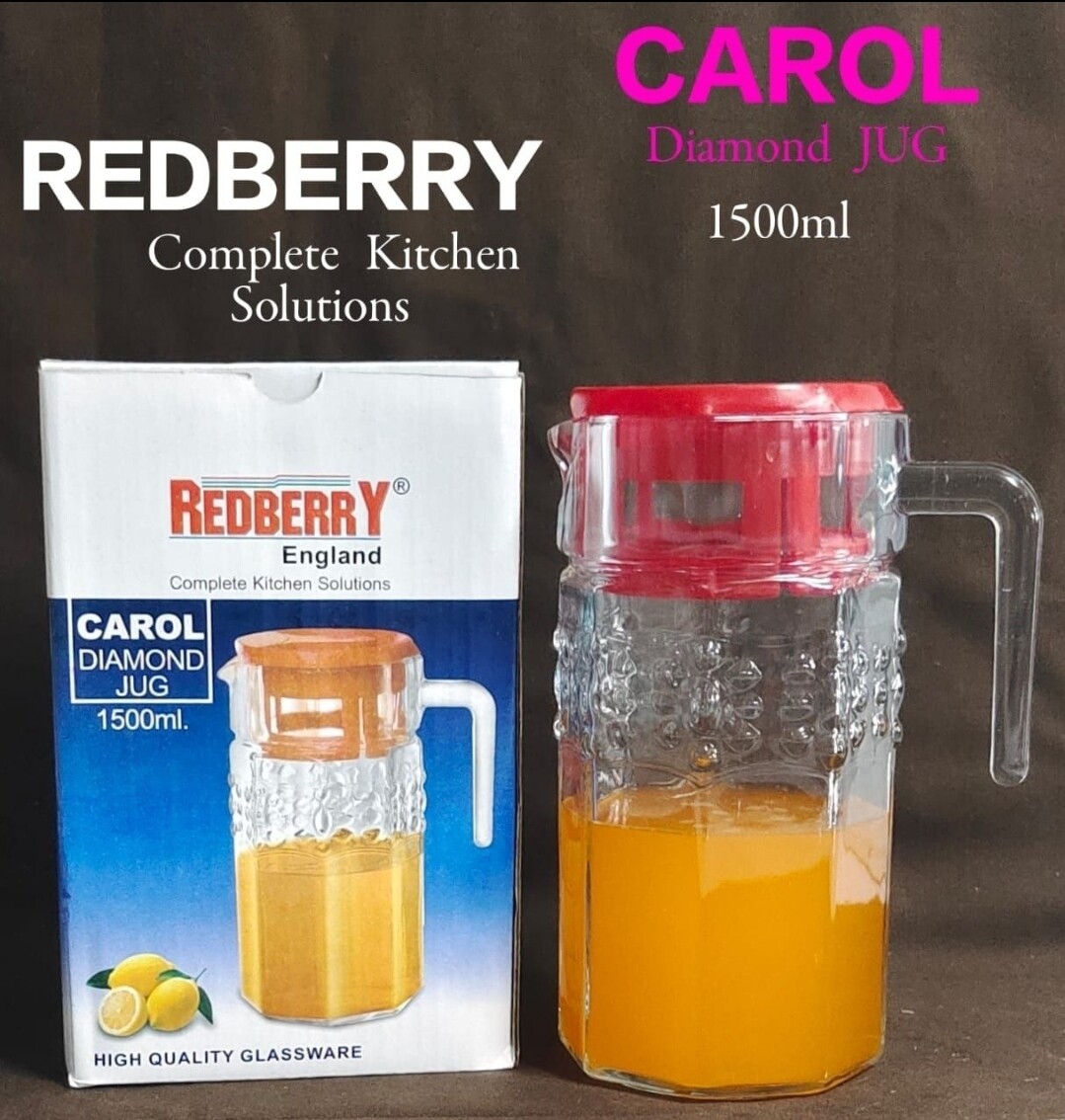 Redberry Carol Diamond water jug 1.5L