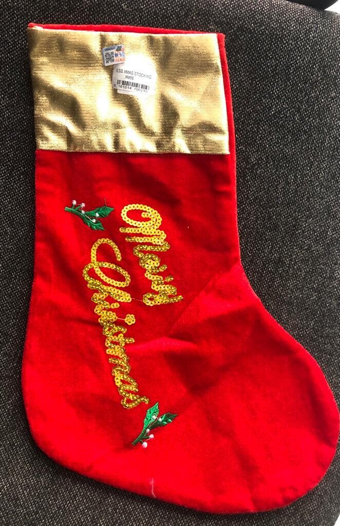 Christmas velvet Santa stocking #XM96