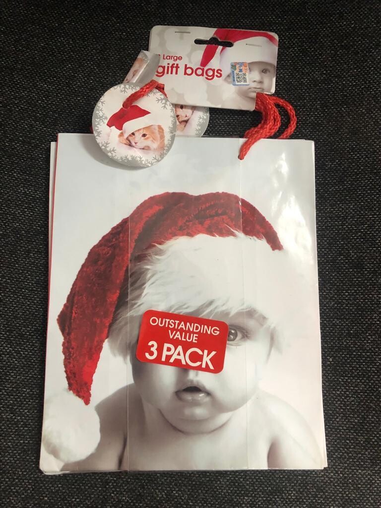 Christmas gift bag baby small 3 pack