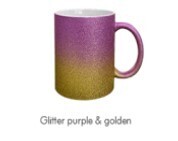 Sublimation Branding Mug 11oz - Glitter Purple & Golden, Model SGBGM11-YP