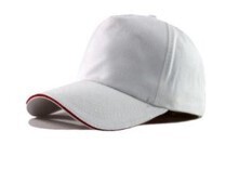 Sublimation White Cotton Cap with Red Rim SWCRR05 (sold in sets of 6pcs)